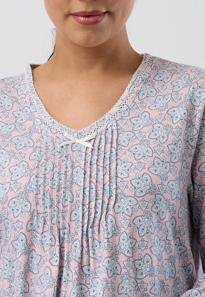 PAISLEY CROCHET NIGHTIE PINK - SK208P5