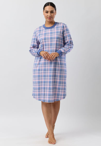 CHECK SKI NIGHTIE BLUE - SK231C5