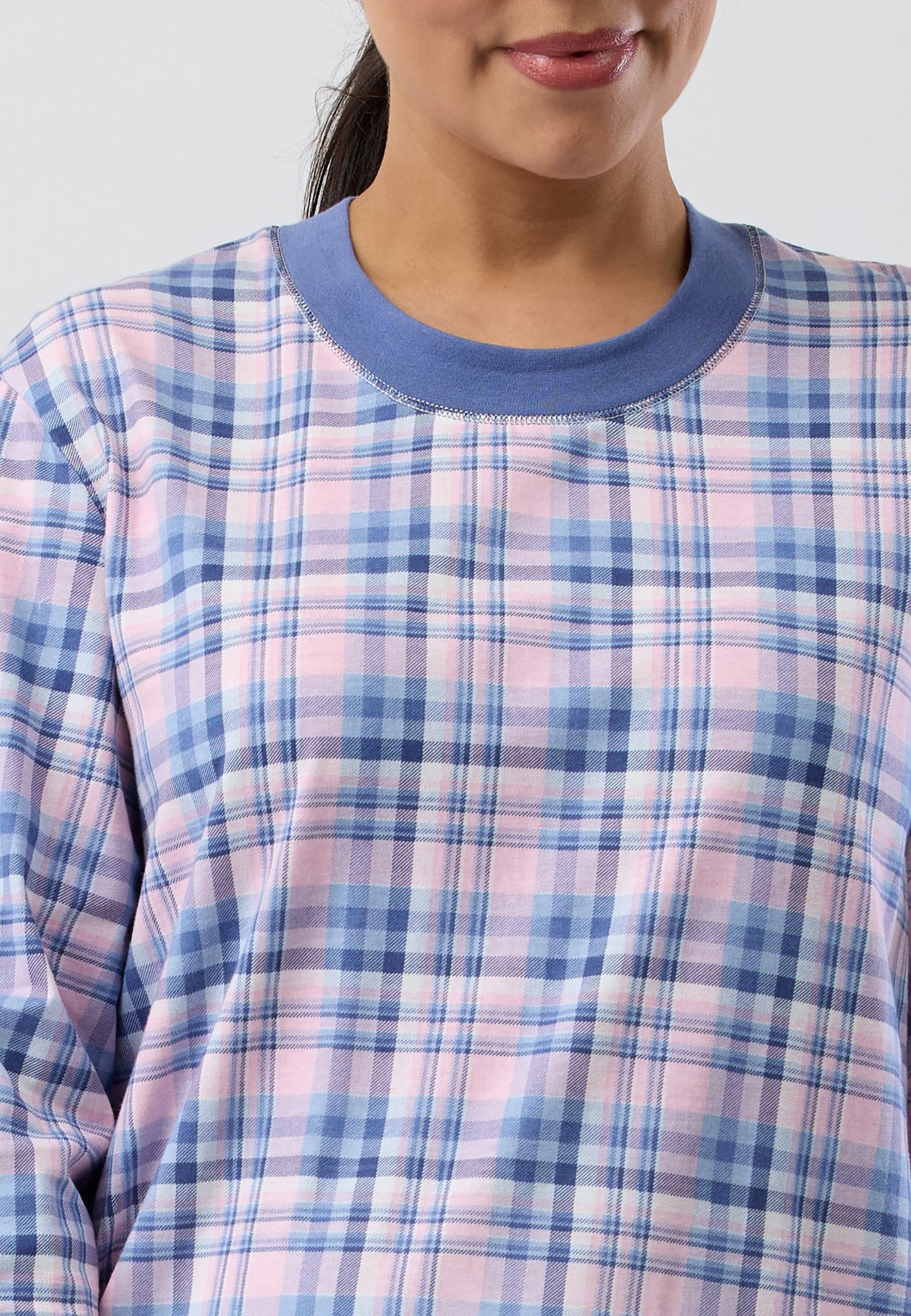 CHECK SKI NIGHTIE BLUE - SK231C5