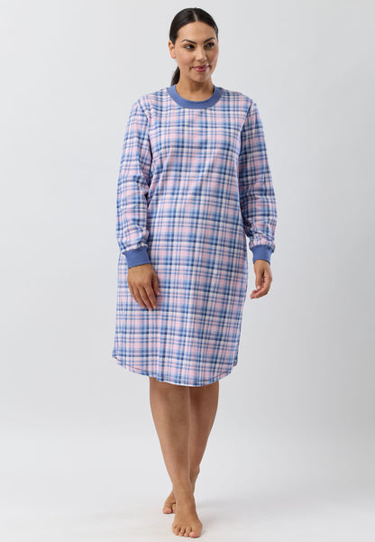 CHECK SKI NIGHTIE BLUE - SK231C5