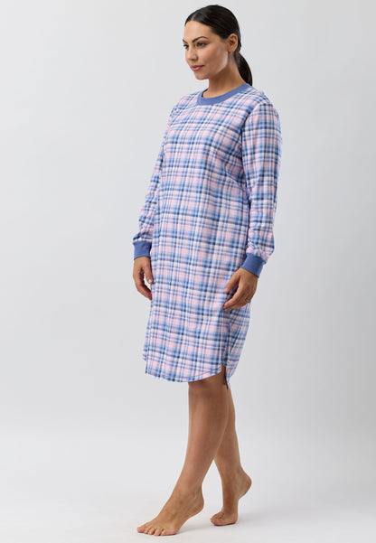 CHECK SKI NIGHTIE BLUE - SK231C5