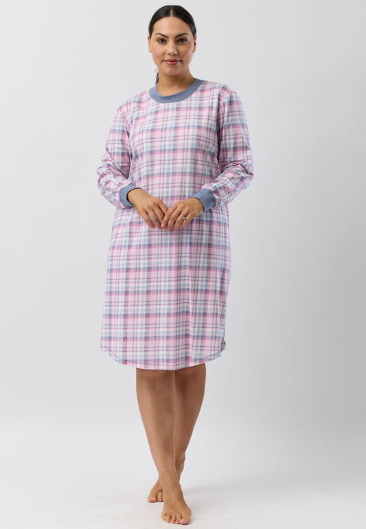 CHECK SKI NIGHTIE GREY - SK231C5