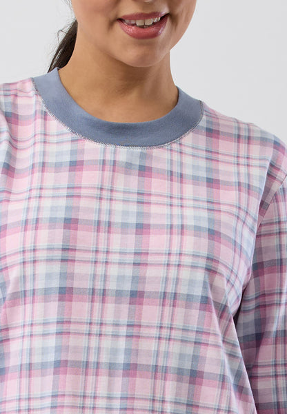 CHECK SKI NIGHTIE GREY - SK231C5