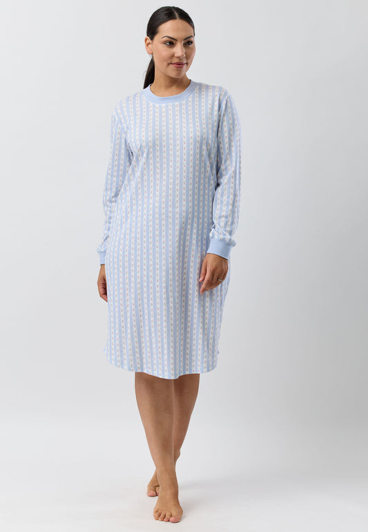 ROSE STRIPE SKI NIGHTIE BLUE - SK231R5