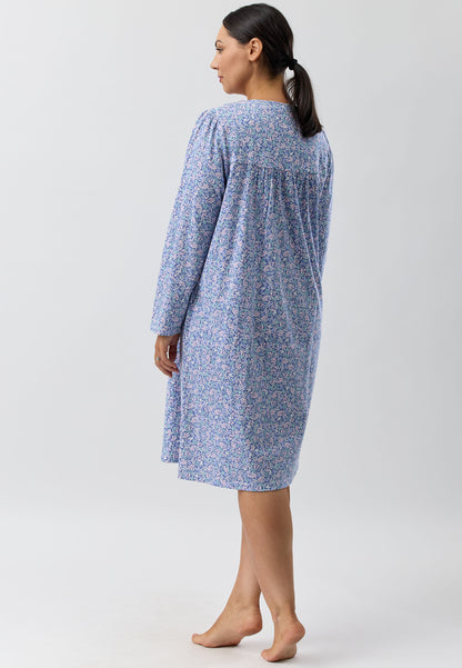 FLOWERETTE RUFFLE NIGHTIE DENIM - SK242F5
