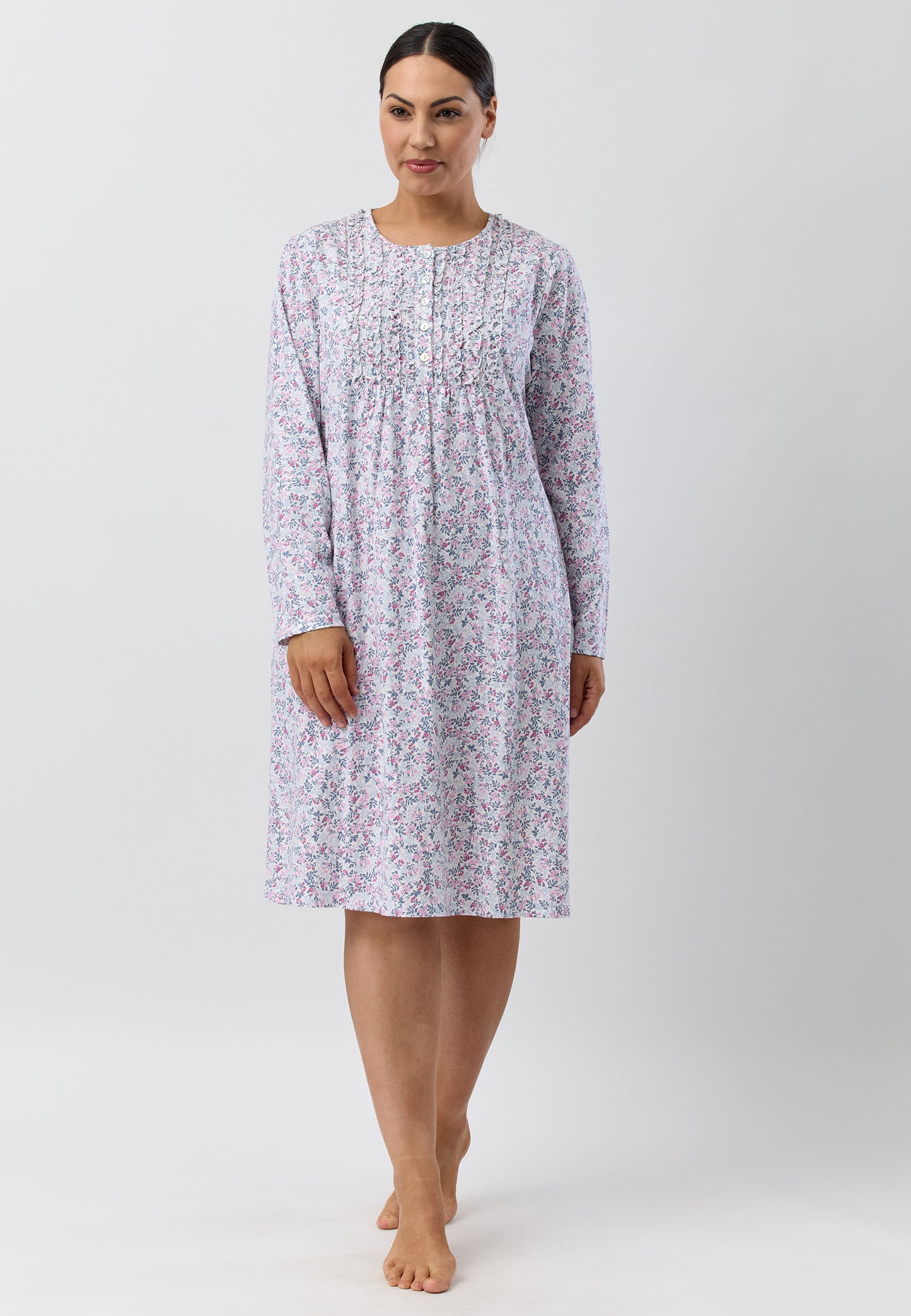 FLOWERETTE RUFFLE NIGHTIE PINK - SK242F5