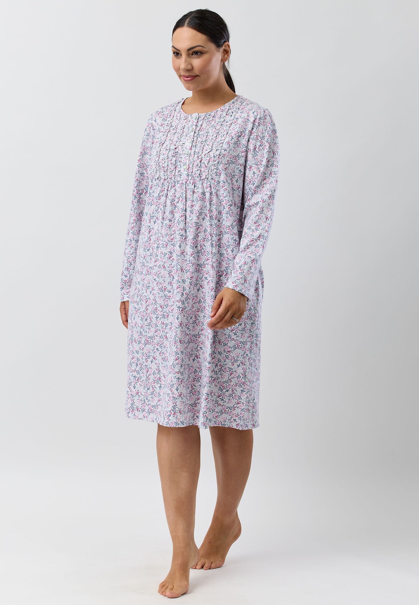 FLOWERETTE RUFFLE NIGHTIE PINK - SK242F5