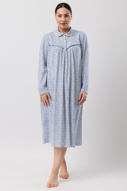 DITSY COLLAR NIGHTIE DENIM - SK248D6