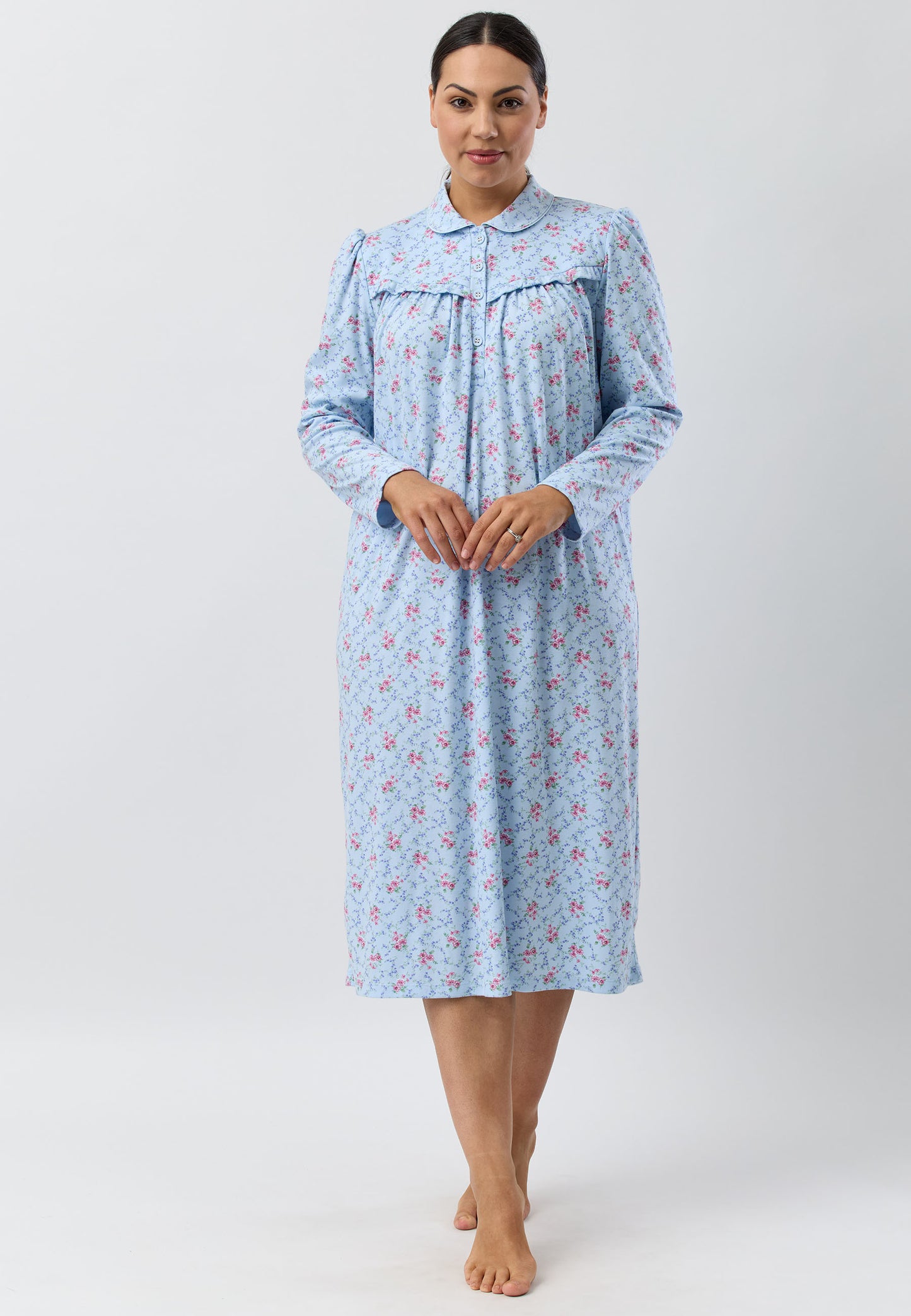 POSY COLLAR NIGHTIE BLUE - SK248PO5
