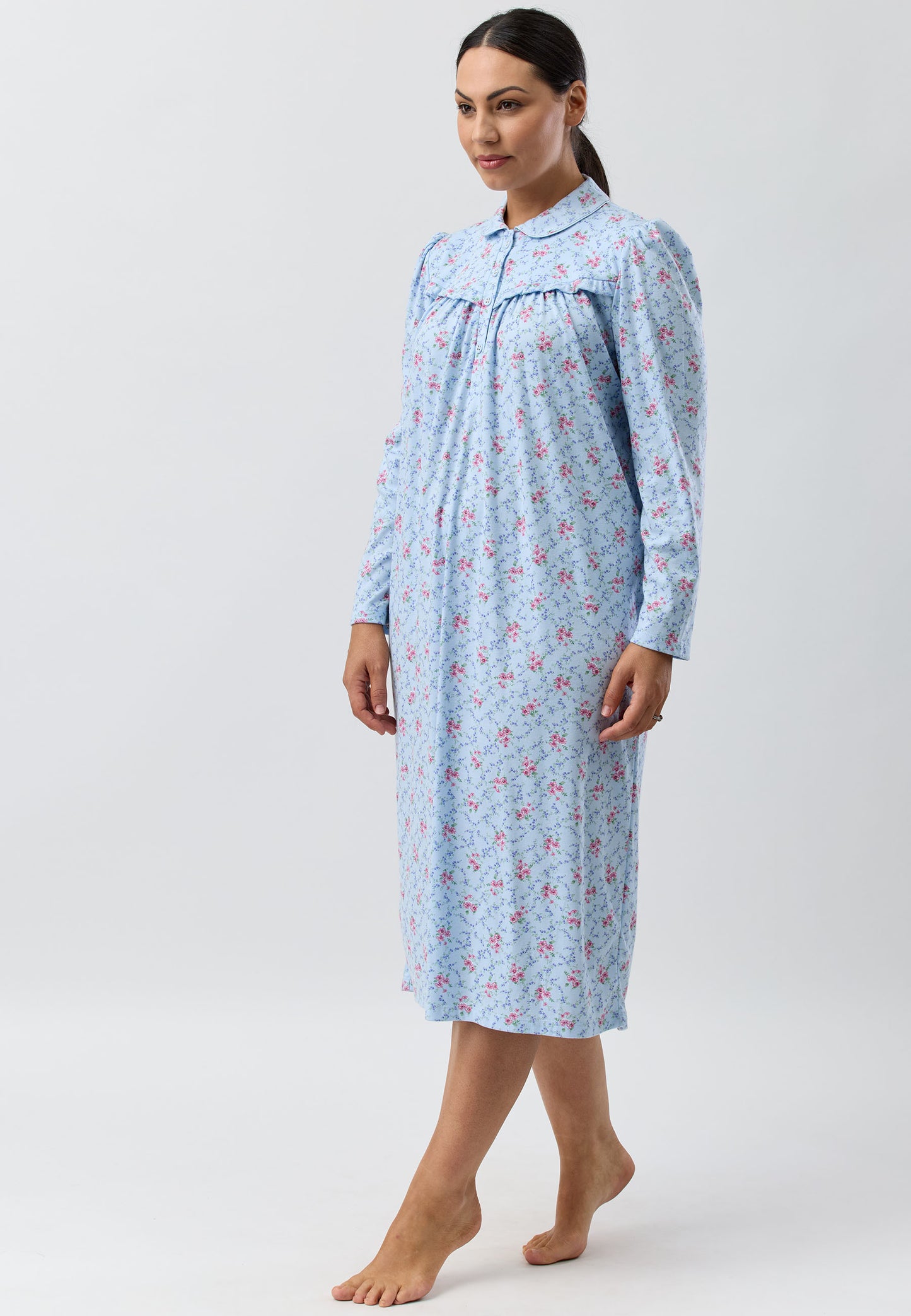 POSY COLLAR NIGHTIE BLUE - SK248PO5