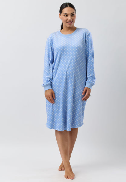 VELOUR SKI NIGHTIE  BLUE - SK255V5