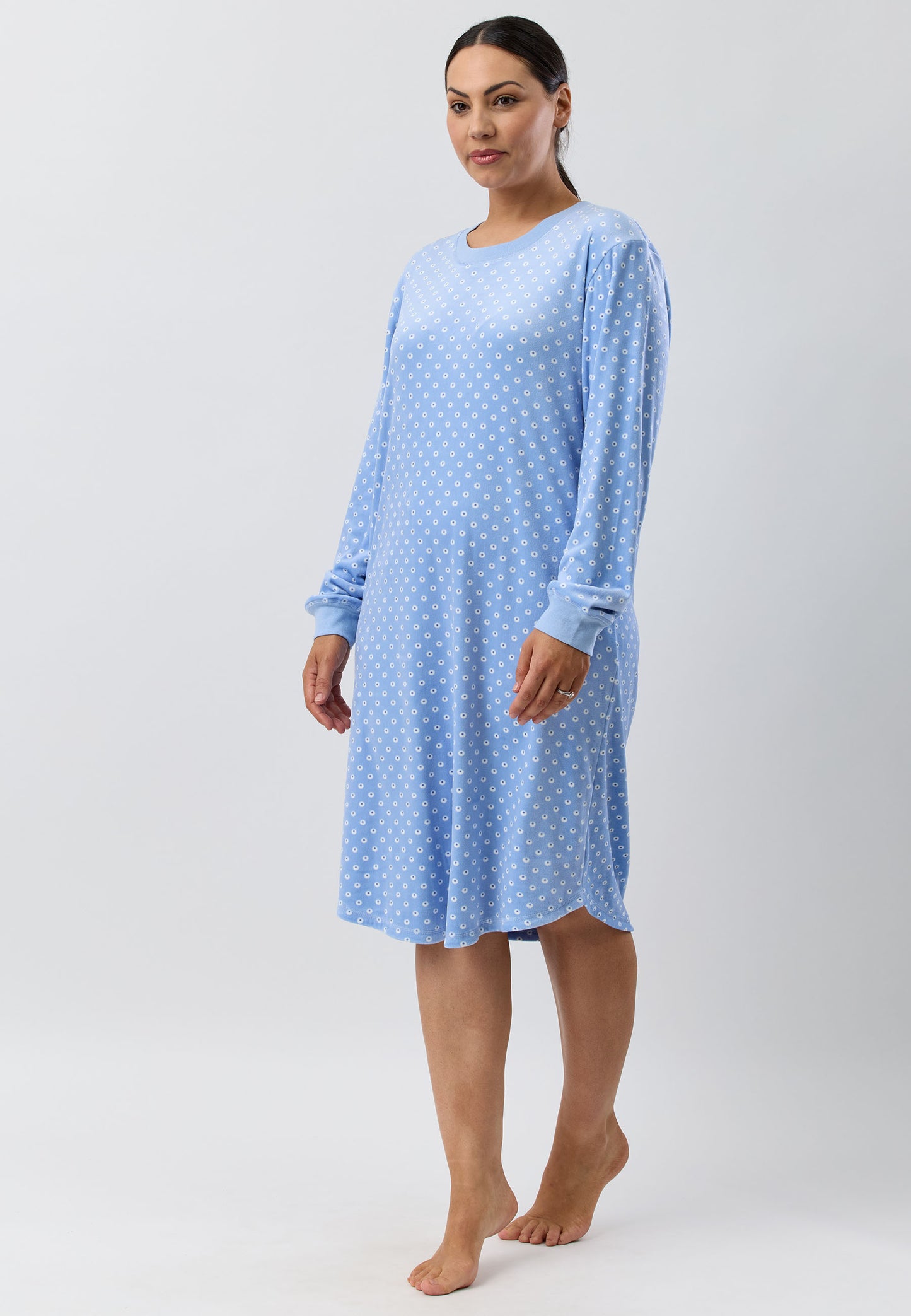 VELOUR SKI NIGHTIE  BLUE - SK255V5