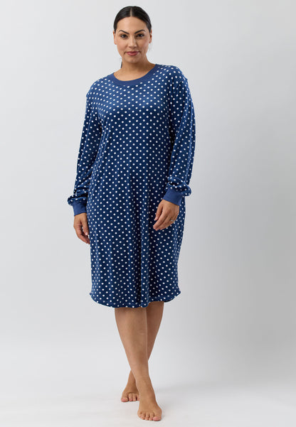 VELOUR SKI NIGHTIE  NAVY - SK255V5