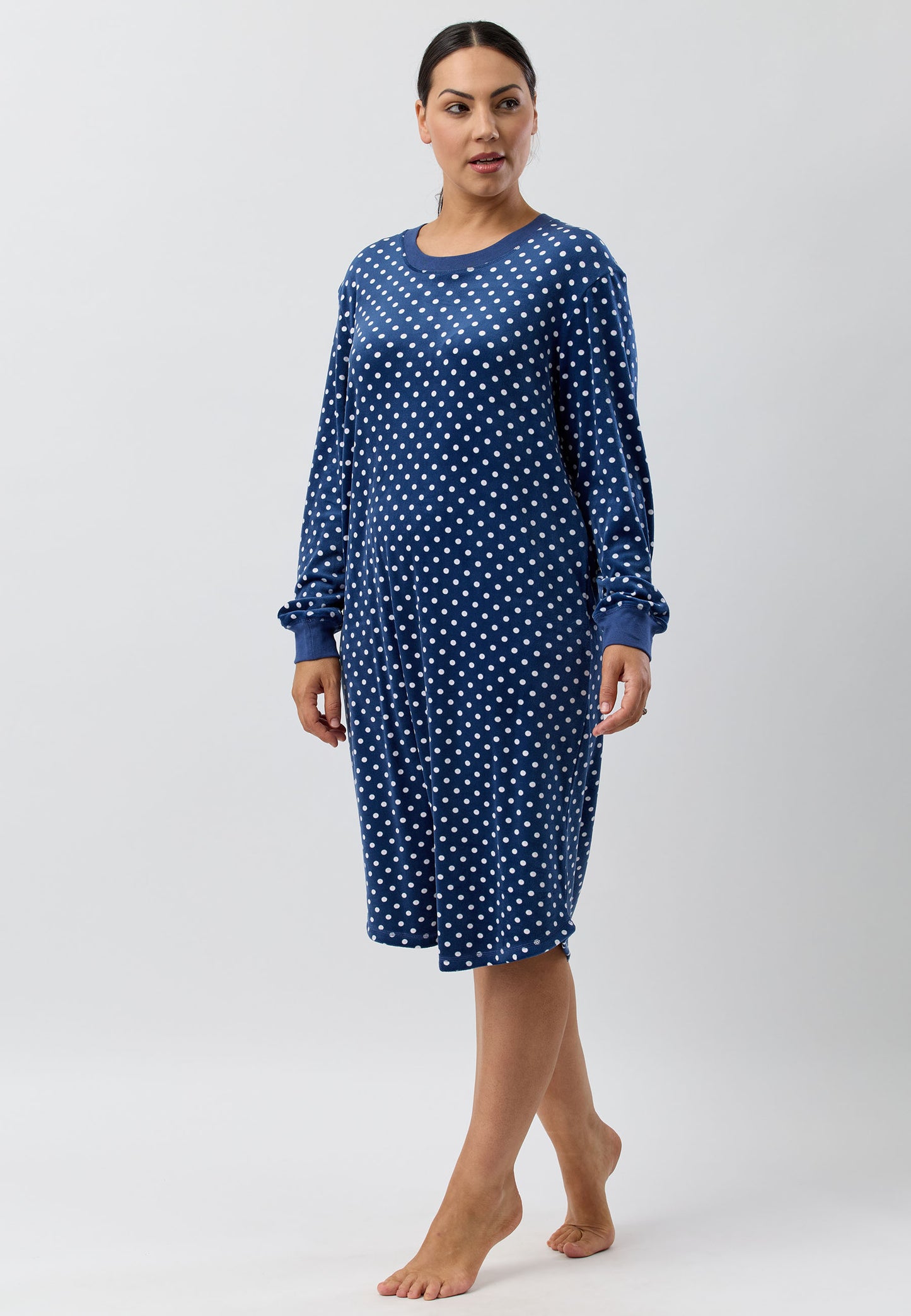 VELOUR SKI NIGHTIE  NAVY - SK255V5