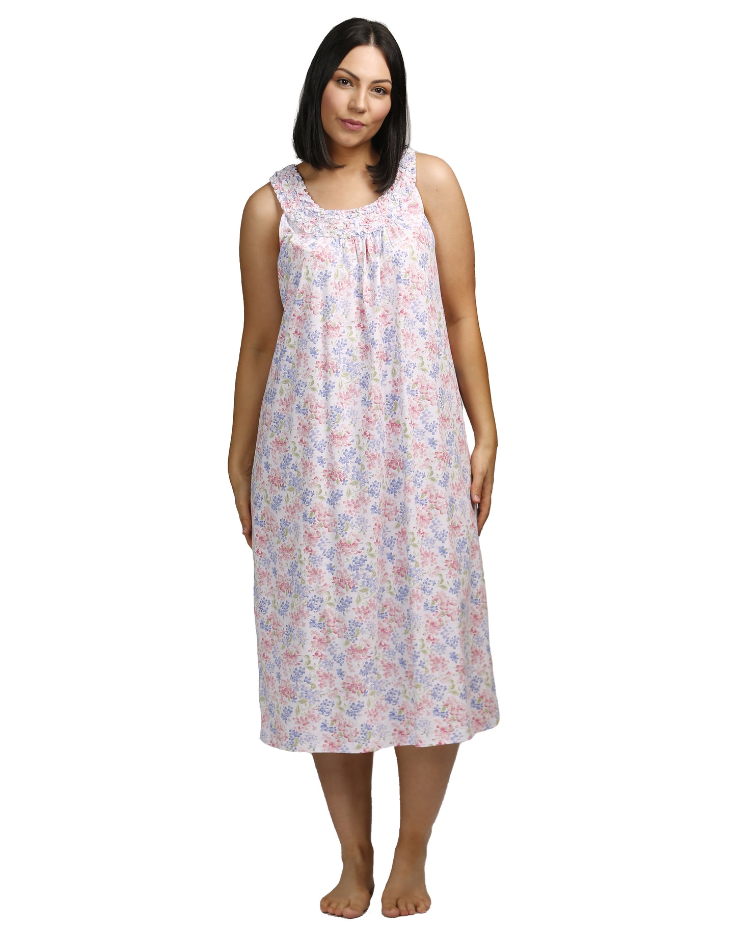 HYDRANGEA SLEEVELESS NIGHTIE IRIS - SK404H – Schrank Sleepwear