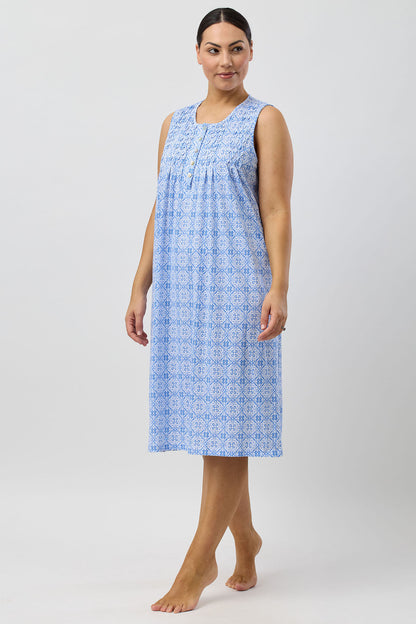 BAROQUE SLEEVELESS NIGHTIE INDIGO - SK411B5