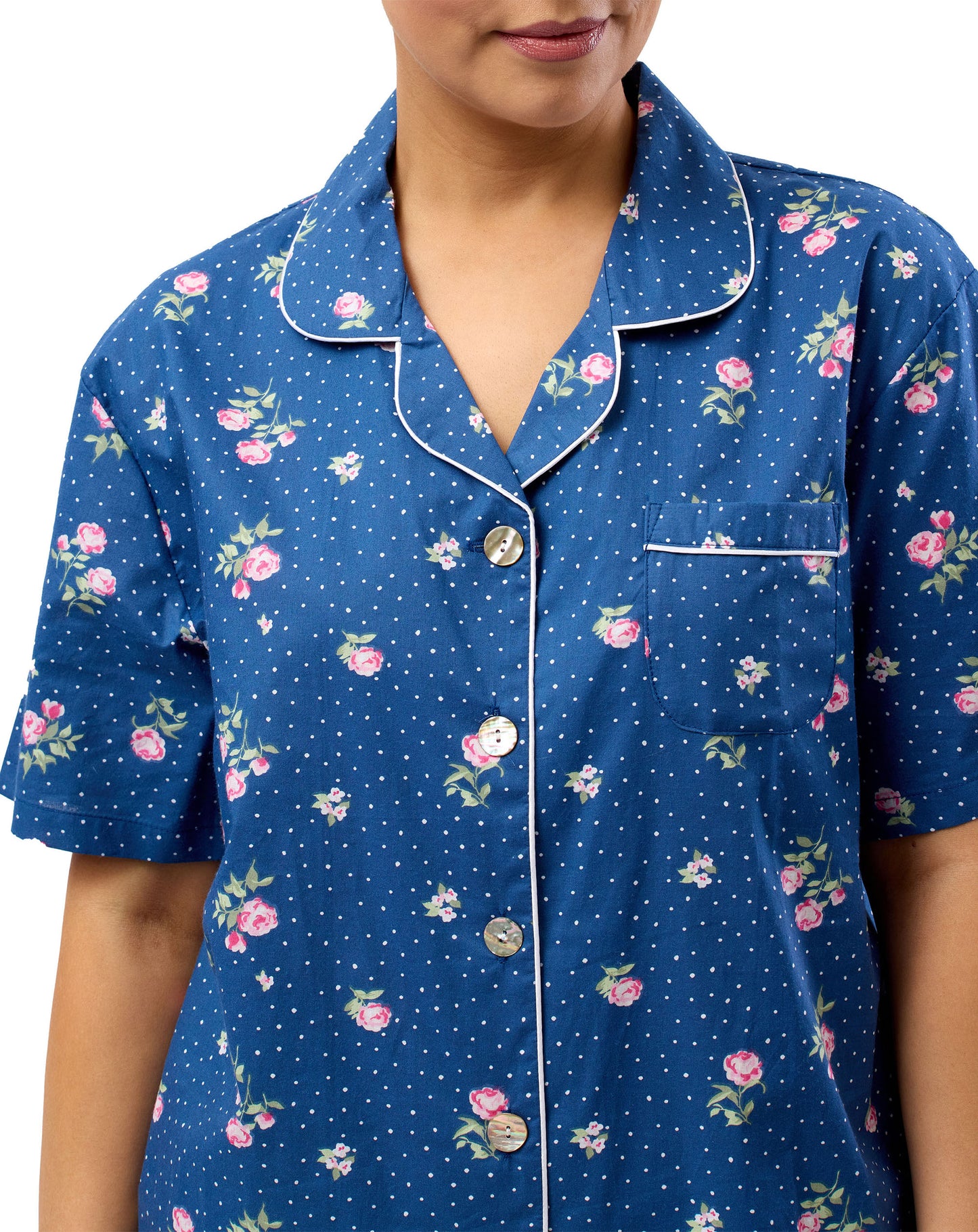FLORAL SPOT PJ SET NAVY - SK500F