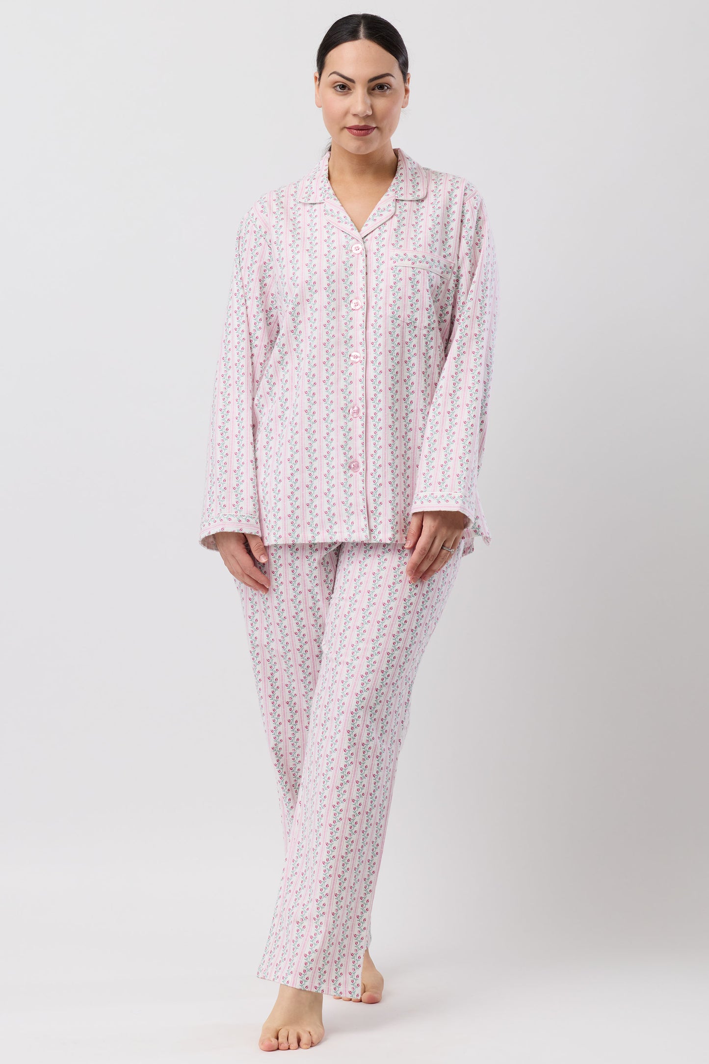 TULIP STRIPE PJ SET PINK - SK500T6