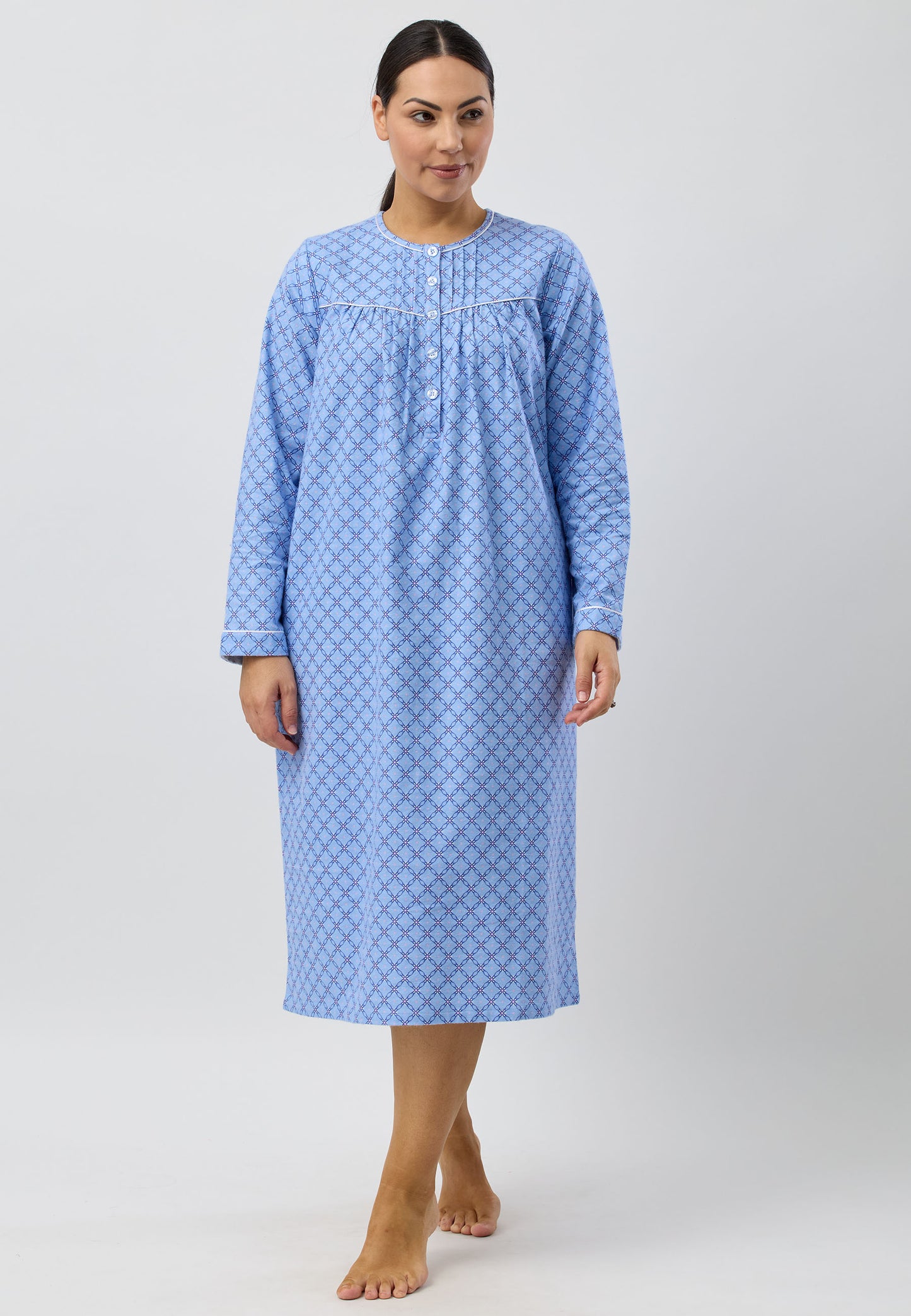 LATTICE NIGHTIE BLUE - SK611L5