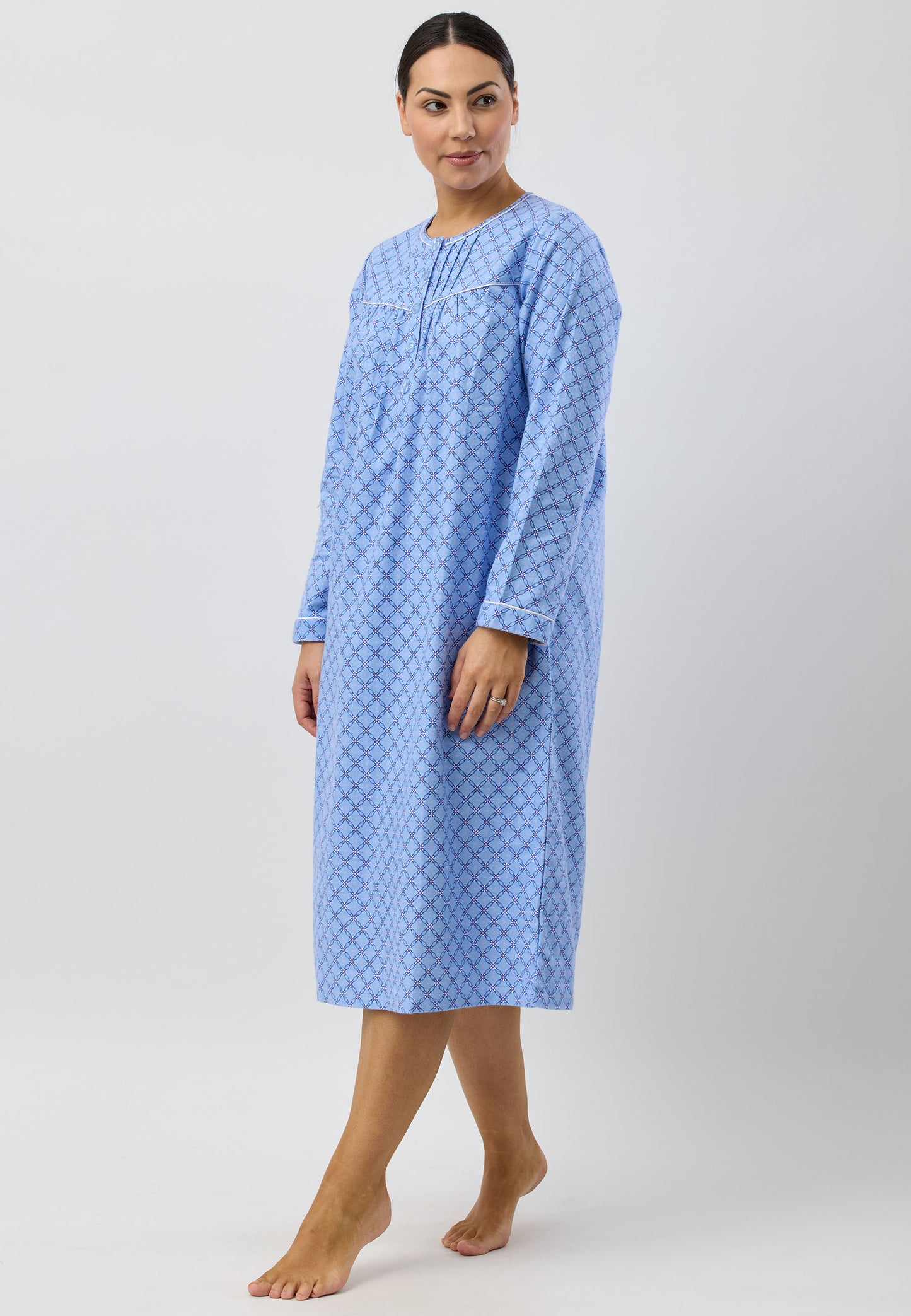 LATTICE NIGHTIE BLUE - SK611L5
