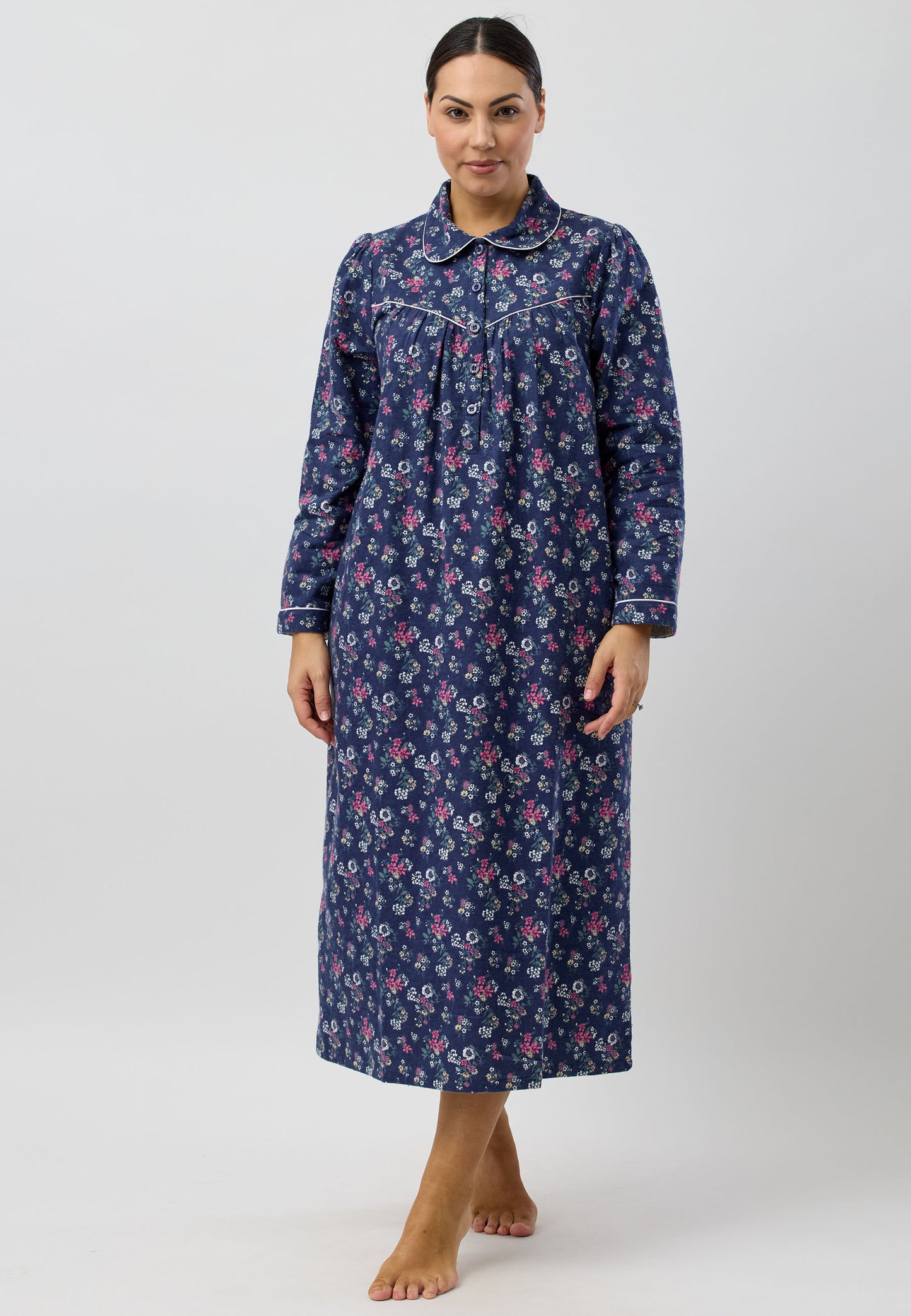 CRAB APPLE COLLAR NIGHTIE NAVY - SK612C5