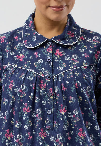 CRAB APPLE COLLAR NIGHTIE NAVY - SK612C5