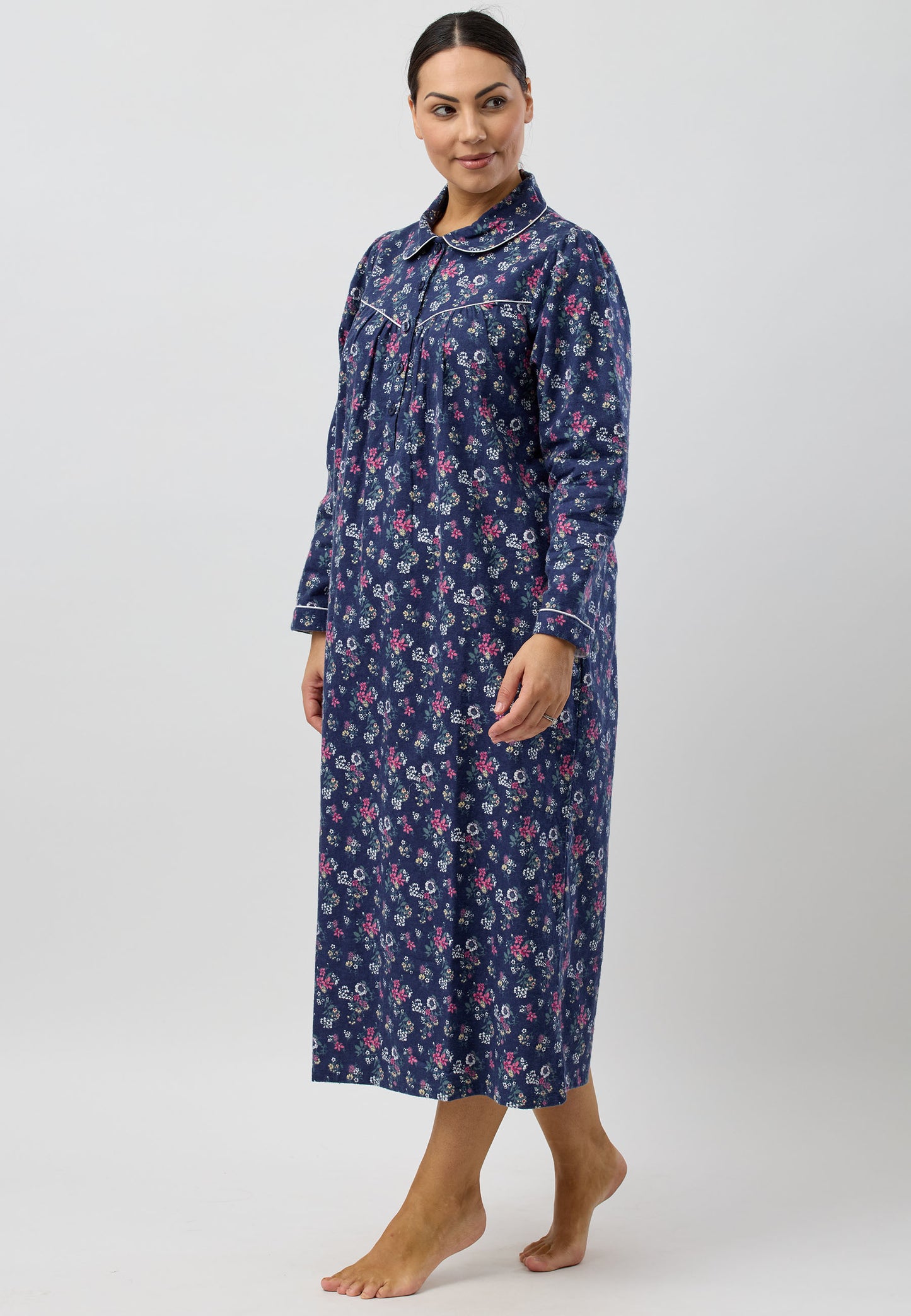 CRAB APPLE COLLAR NIGHTIE NAVY - SK612C5
