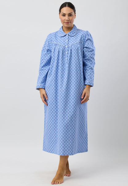 LATTICE COLLAR  NIGHTIE BLUE - SK612L5