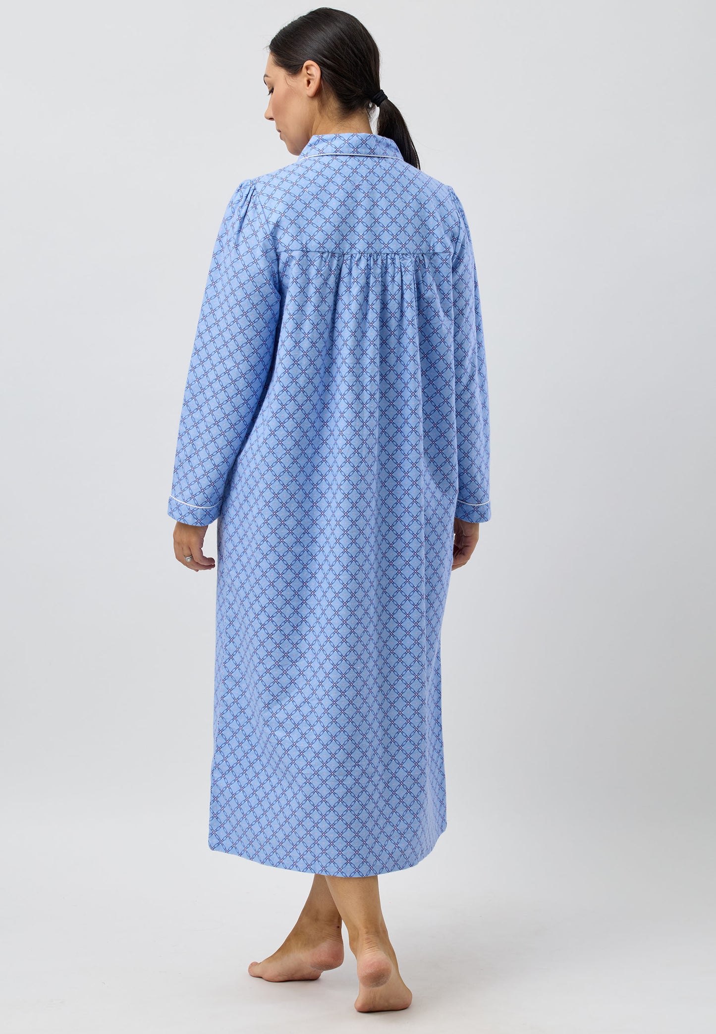 LATTICE COLLAR  NIGHTIE BLUE - SK612L5