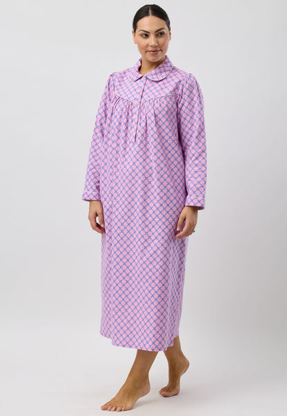 LATTICE COLLAR  NIGHTIE PINK - SK612L5