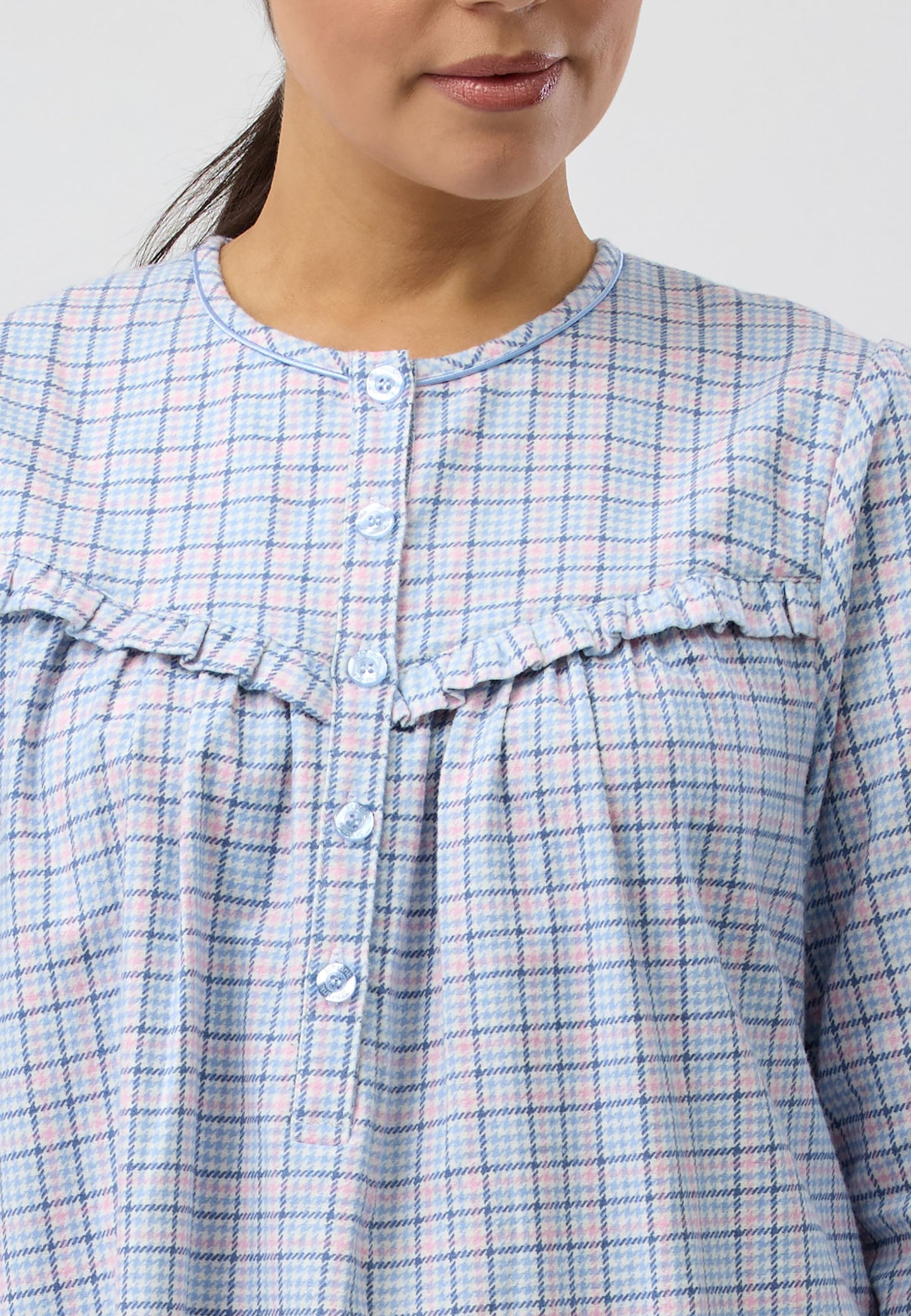 HOUNDSTOOTH NIGHTIE BLUE - SK625H5