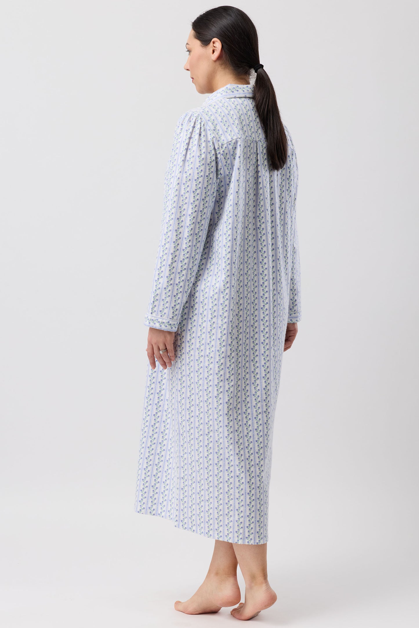 TULIP STRIPE COLLAR NIGHTIE BLUE - SK629T6