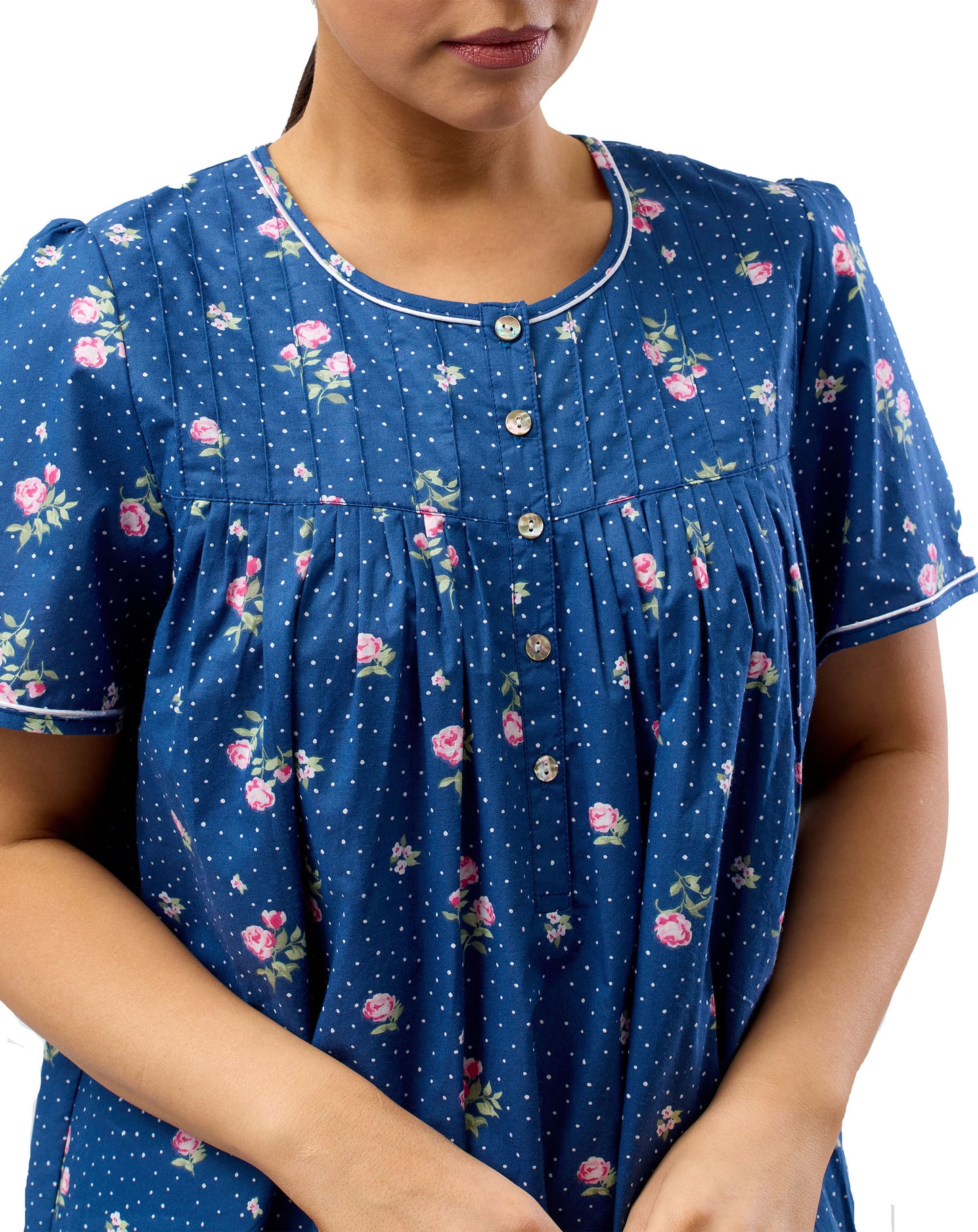 SHORT SLEEVE FLORAL SPOT NITE NAVY - SK701F