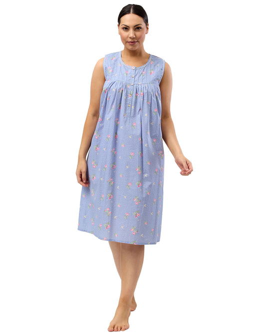 SLEEVELESS FLORAL SPOT NITE CORNFLOWER - SK801F