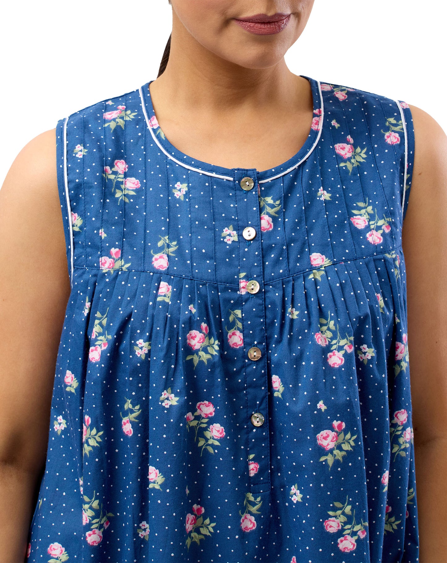 SLEEVELESS FLORAL SPOT NITE NAVY - SK801F