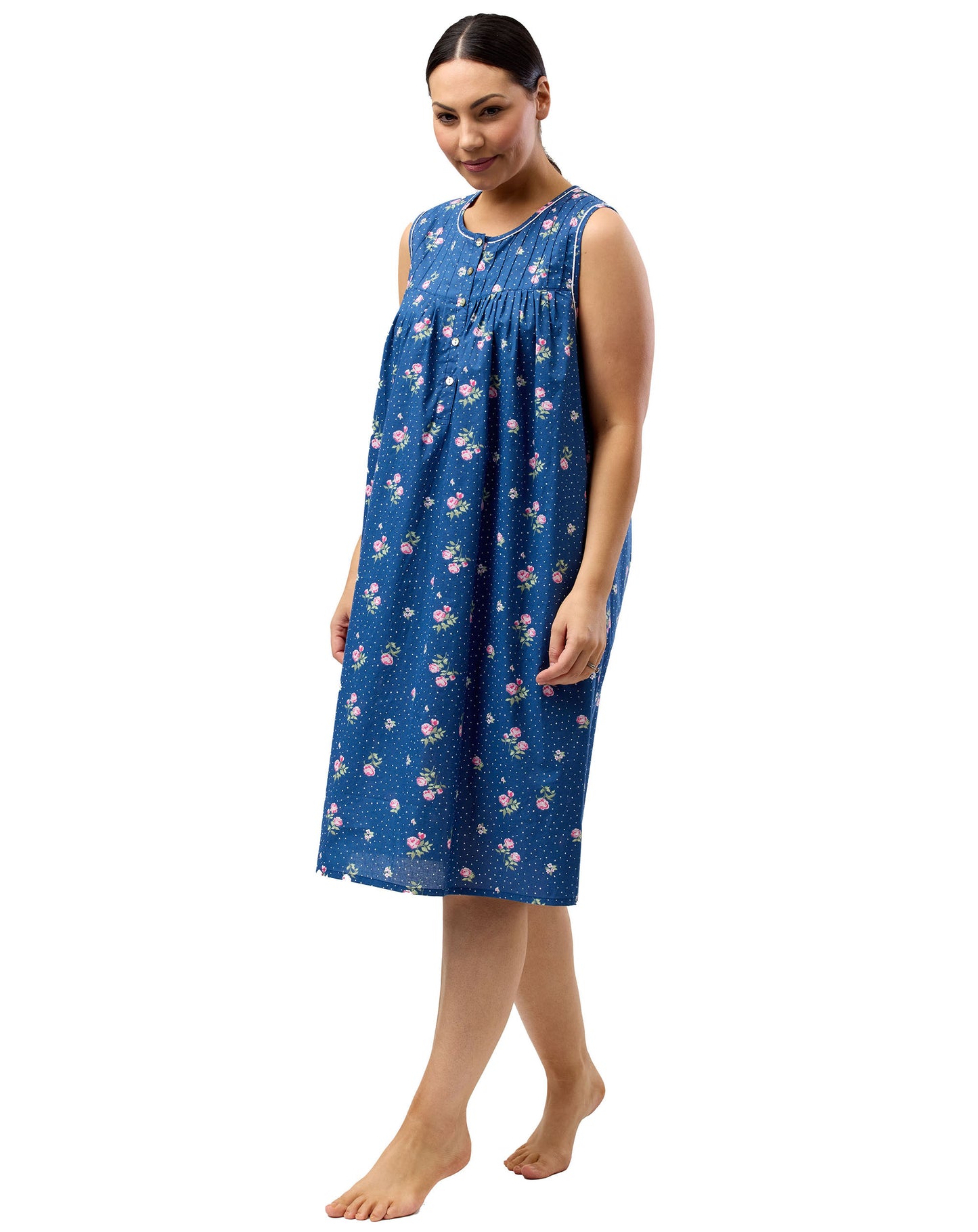 SLEEVELESS FLORAL SPOT NITE NAVY - SK801F