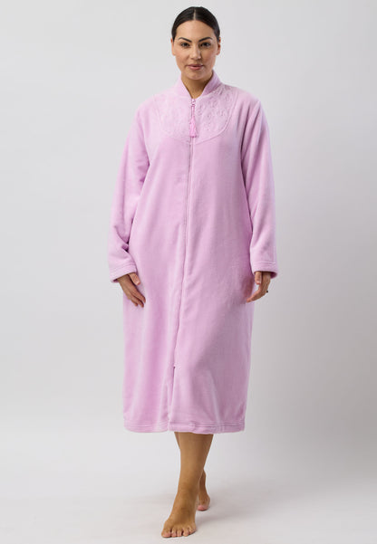 ZIP EMBROIDERED GOWN  LILAC - SK918