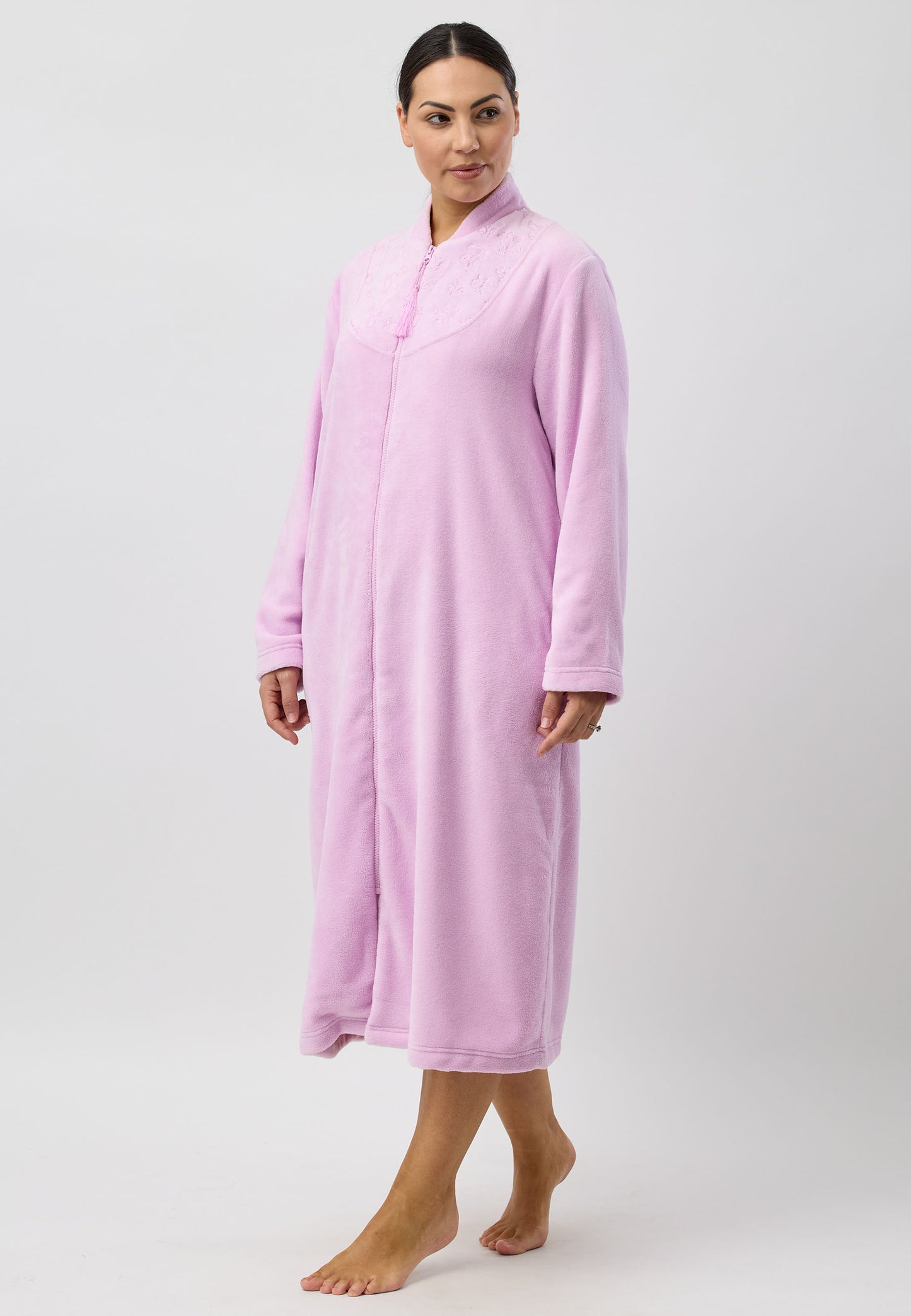 ZIP EMBROIDERED GOWN  LILAC - SK918