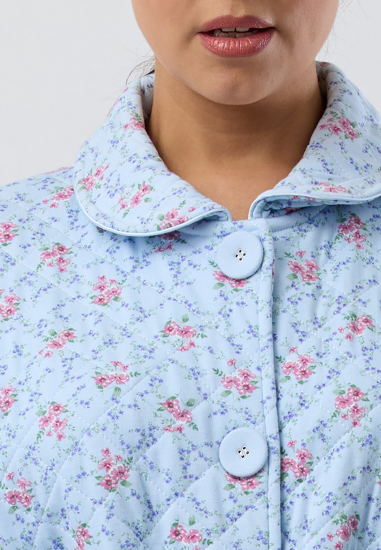POSY QUILT GOWN  BLUE - SK924PO5