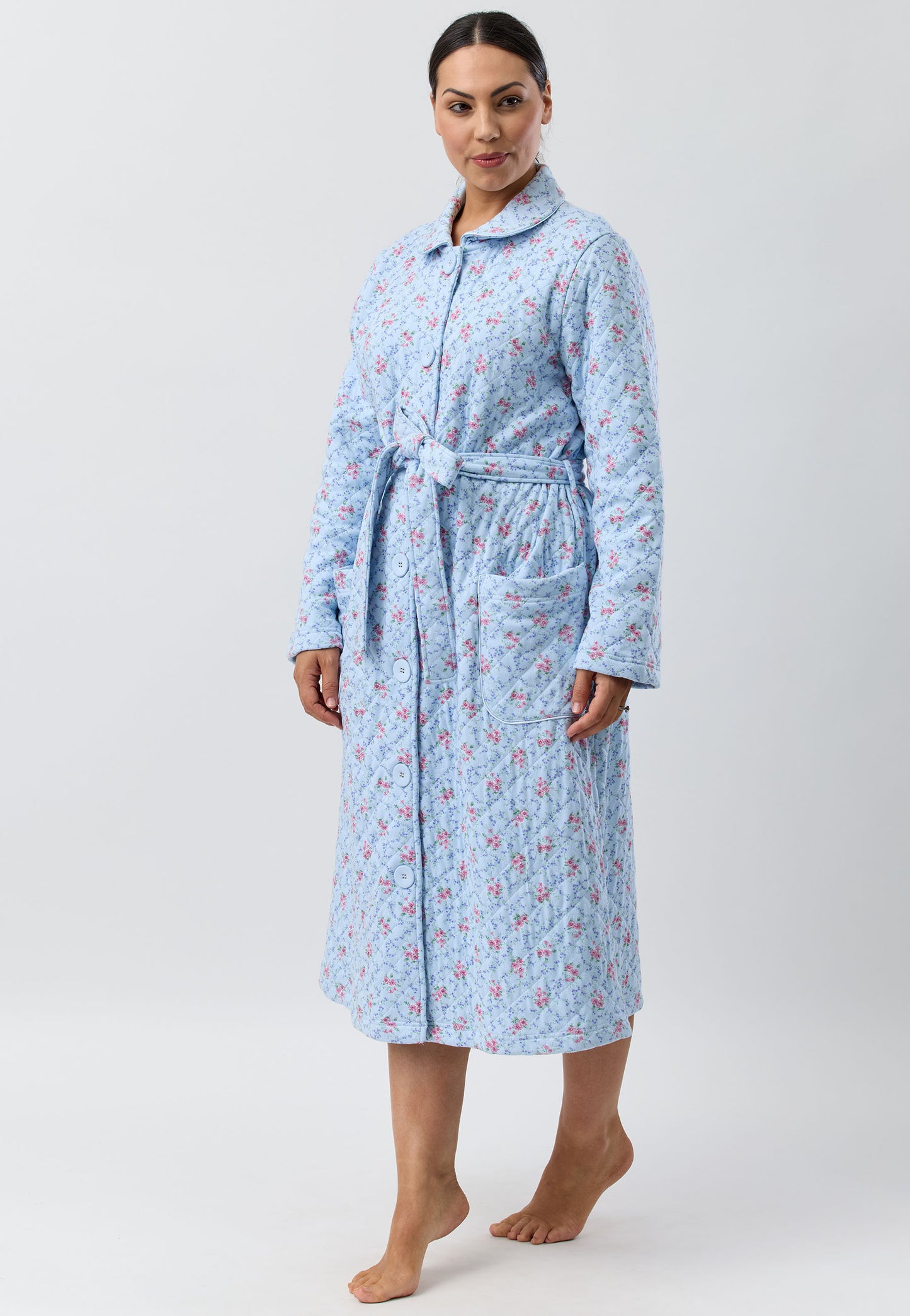 POSY QUILT GOWN  BLUE - SK924PO5