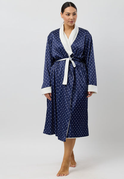 ART DECO SATIN ROBE NAVY - SK930A5