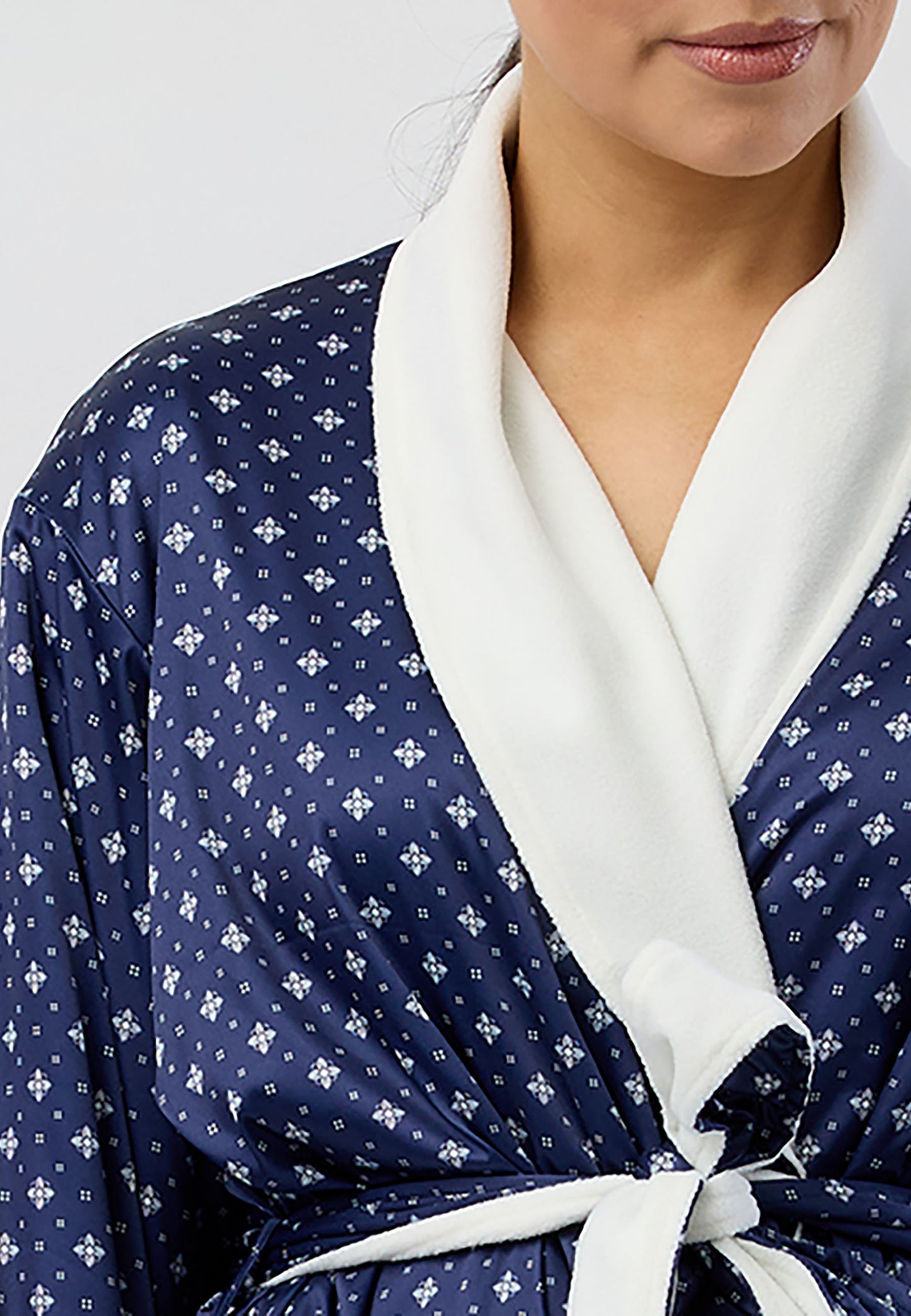 ART DECO SATIN ROBE NAVY - SK930A5