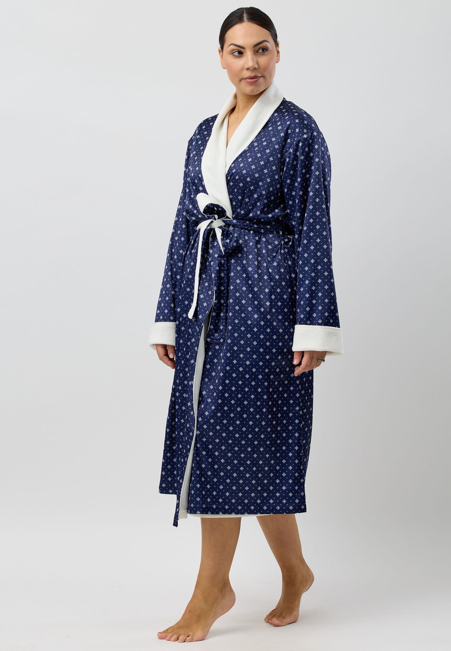 ART DECO SATIN ROBE NAVY - SK930A5