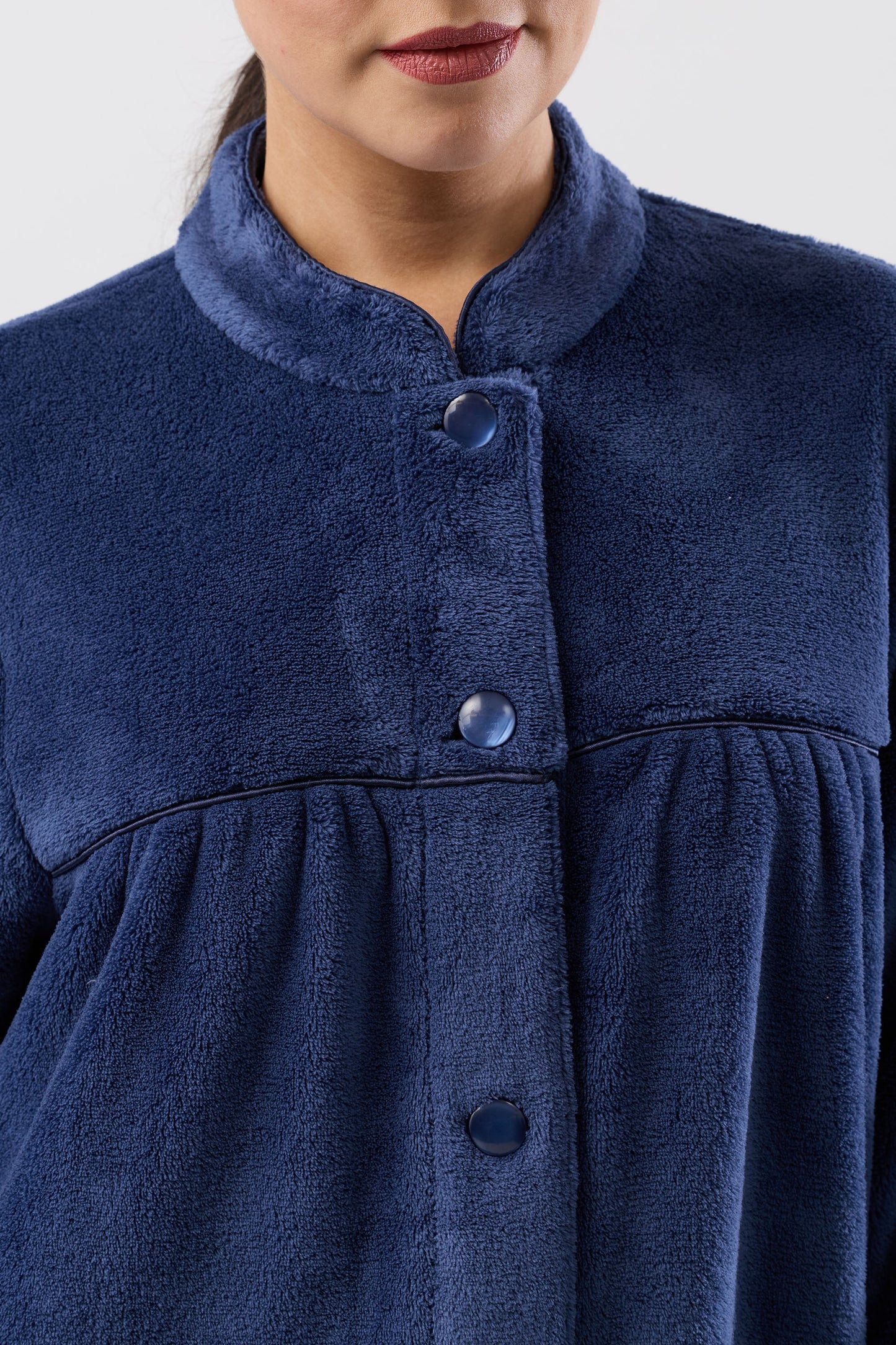 BUTTON GOWN - MID 120cm NAVY - SK941