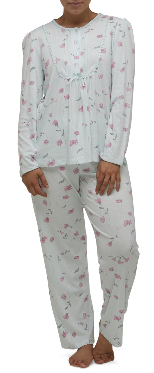 PENELOPE LACE BIB PJ SET MINT - SK101P
