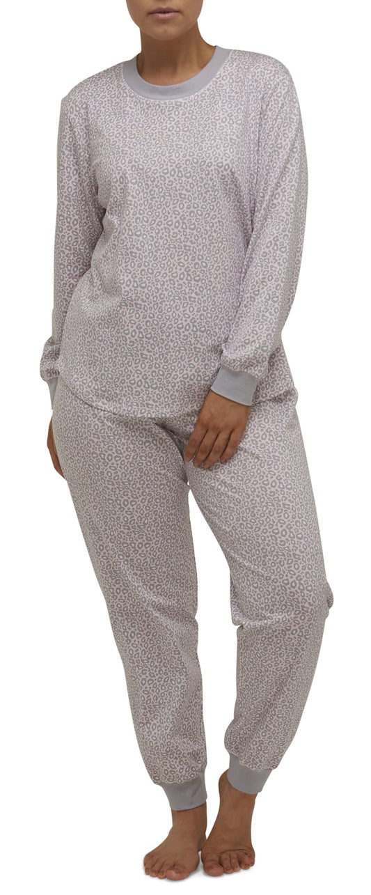 LEOPARD SKI PJ SET PALE PINK- SK102L