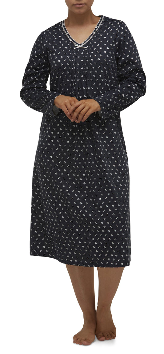 HEARTS CROCHET NIGHTIE MIDNIGHT - SK208H