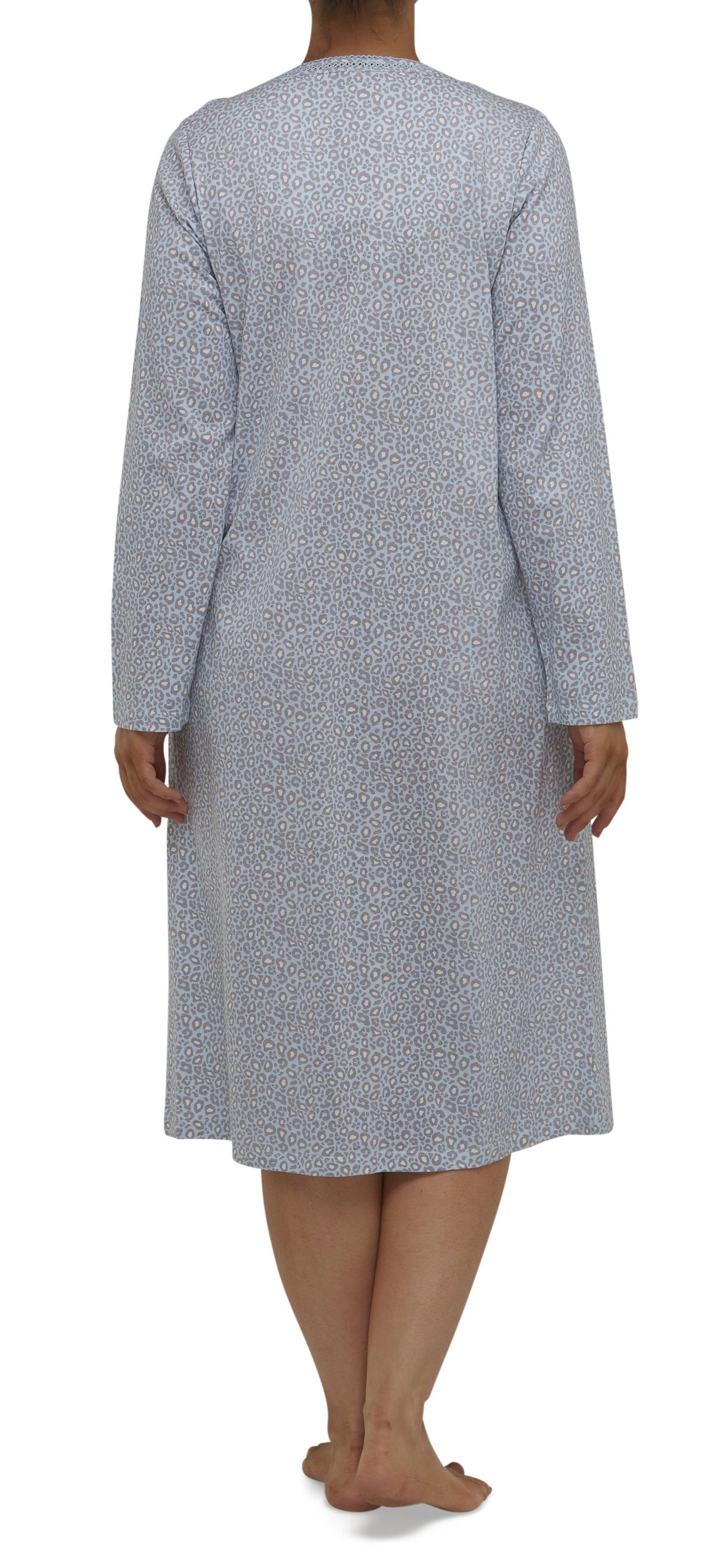 LEOPARD PRINT NIGHTIE / PALE BLUE-SK208L