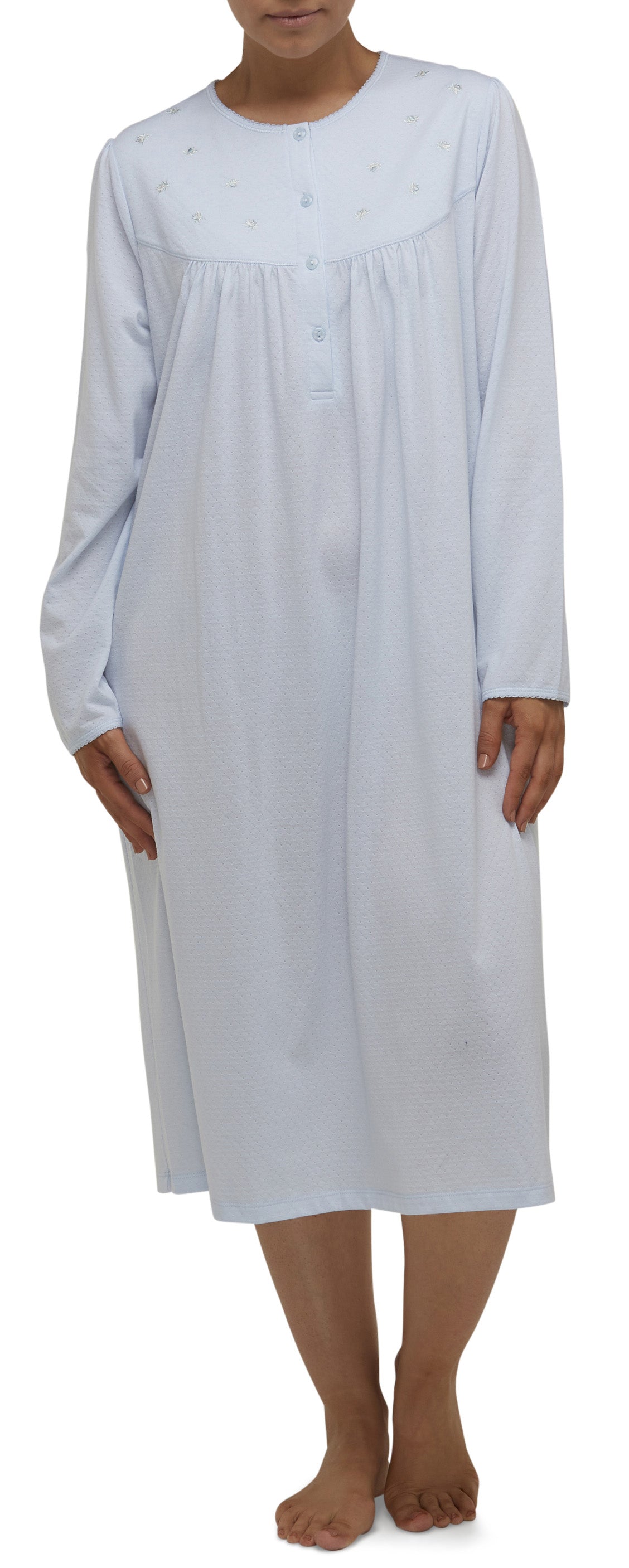 ROSEBUD EMBROIDERY NITE PALE BLUE - SK210R