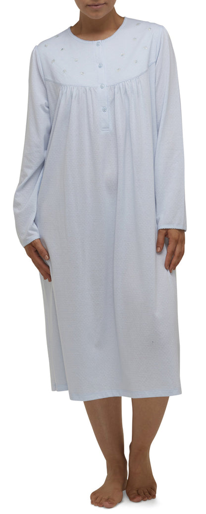 ROSEBUD EMBROIDERY NITE PALE BLUE - SK210R